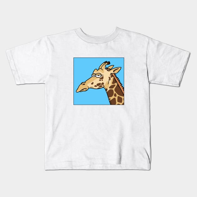 Giraffe is not amused Kids T-Shirt by Otterlyalice
